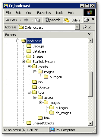 Folders used by Landcoast application