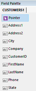 dBASE Field Palette